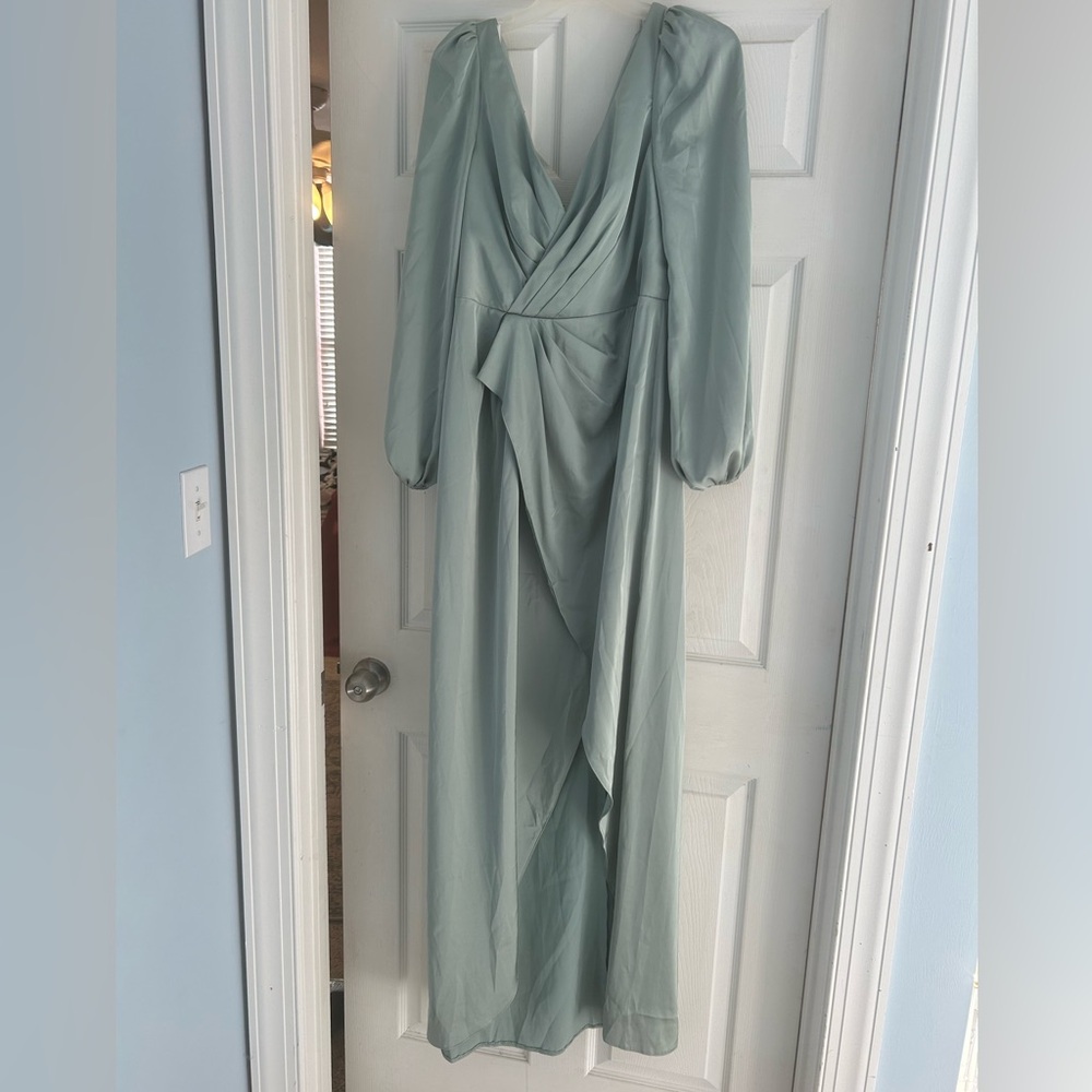 Azazie dusty sage bridesmaid or formal dress size 12